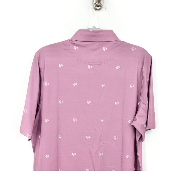 Chubya Golf Men Size Medium Polo Shirt Short Sleeve Top Purple Bird Printed - Picture 5 of 8